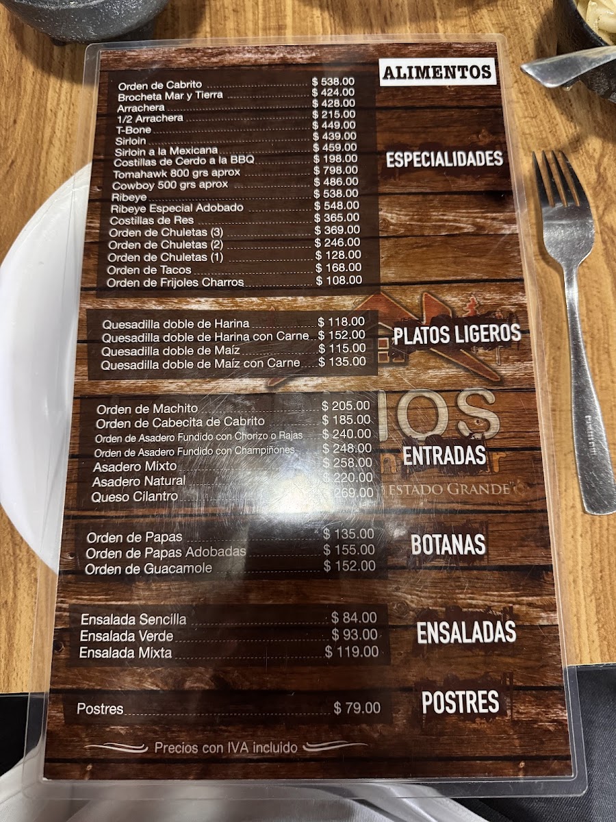 Restaurant Bar Los Pinos Menu - Image 1