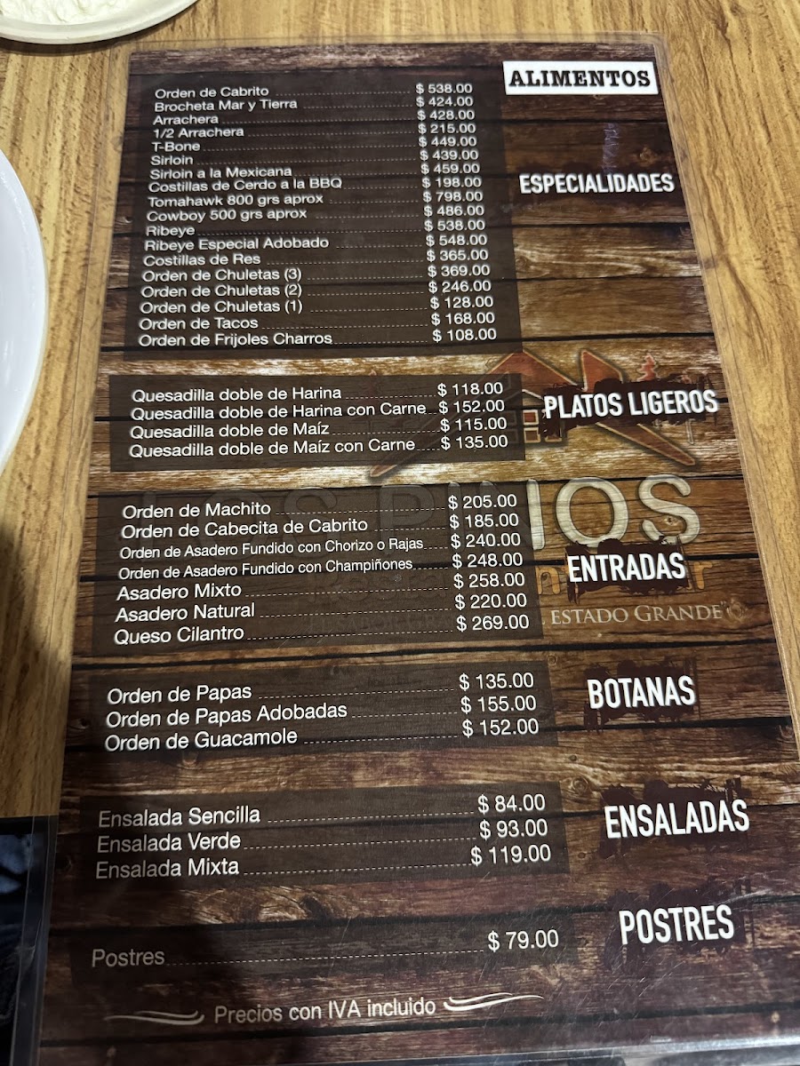 Restaurant Bar Los Pinos Menu - Image 2